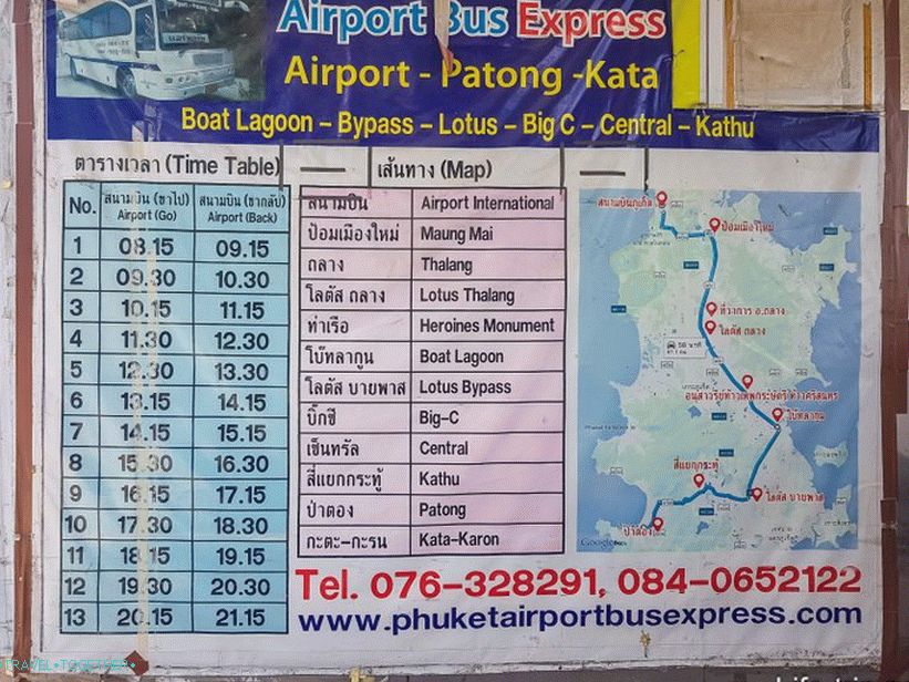 Razpored avtobusov iz letališča Phuket