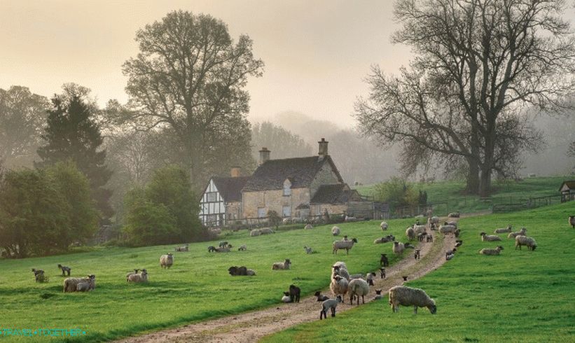 Podeželje v Angliji. Cotswolds