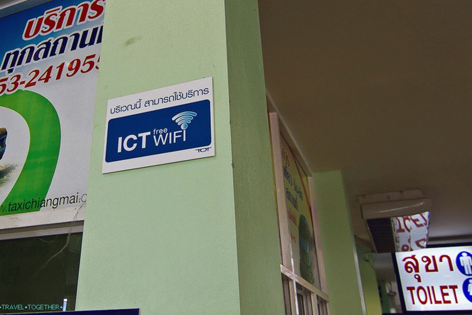 V novi stavbi avtobusne postaje Chiang Mai je Wifi