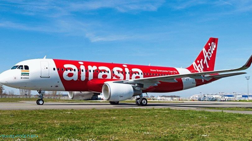 Air Asia nizkocenovna letalska družba Azija na Tajskem