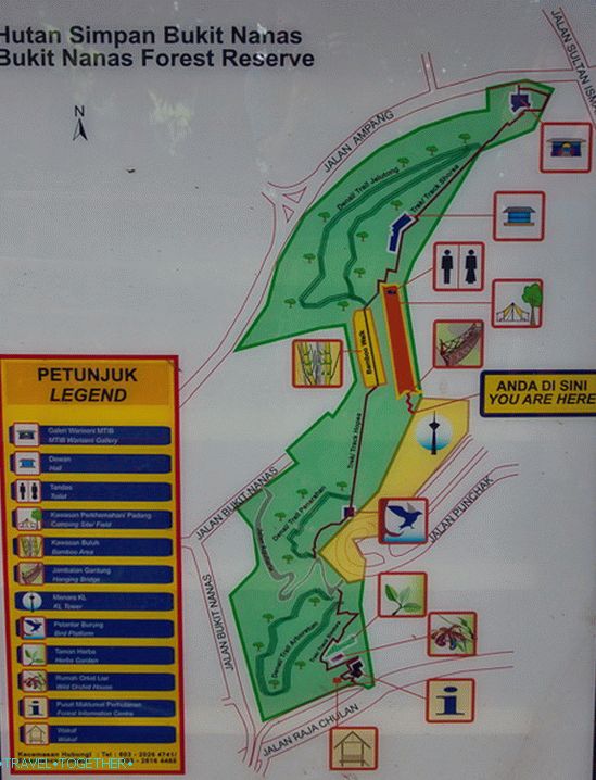 Zemljevid parka Bukit Nanas