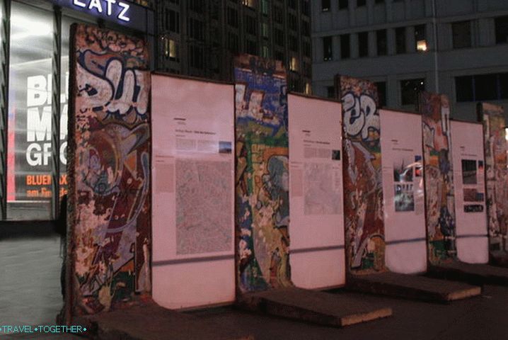 Fragmenti berlinskega zidu na Potsdamer Platzu