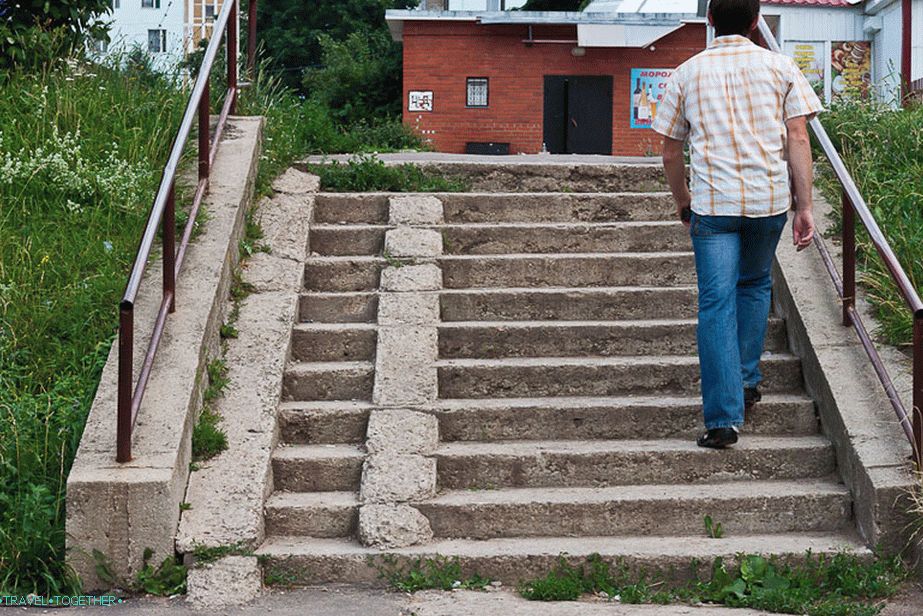 Klančina na stopnicah je le delno