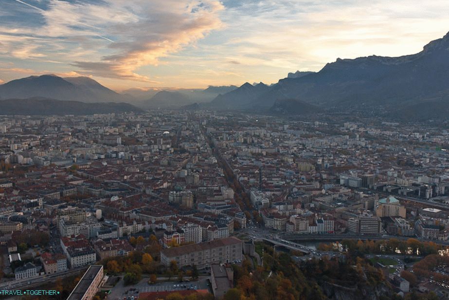Pogled iz Bastille, panorama Grenobla