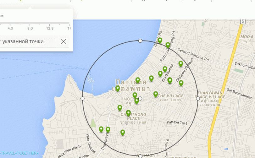 Iskanje in rezervacija hotela na zemljevidu skozi Hotellook