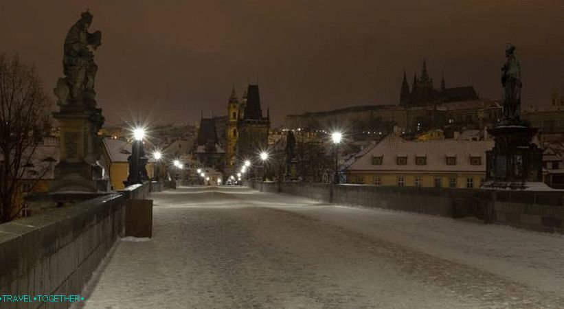 Zima na Karlovem mostu