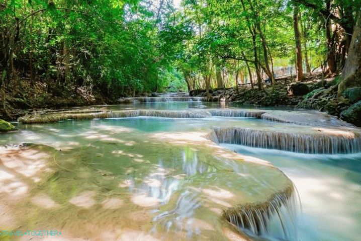 Tajski park Erawan Waterfalls Park