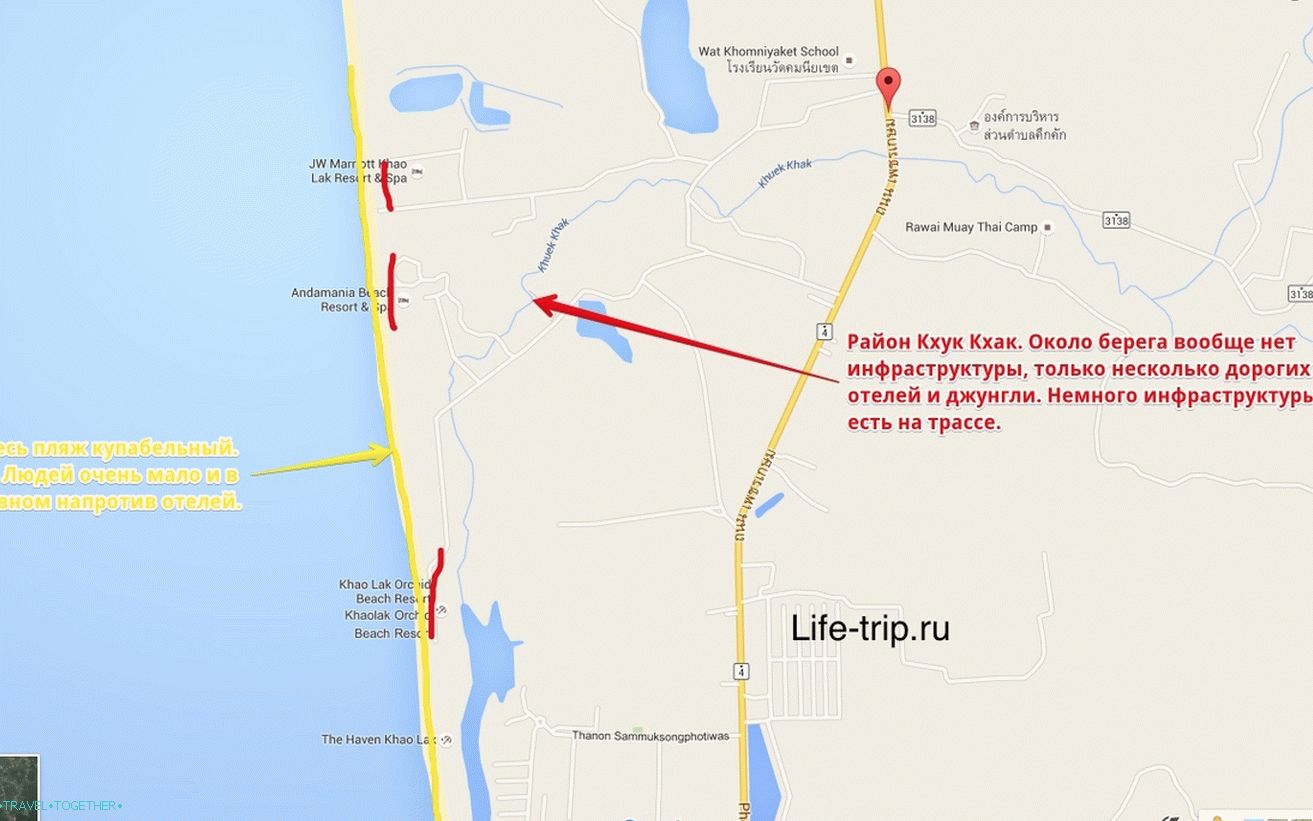 Khuk Khak Beach Map