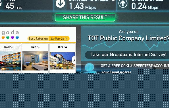 Wifi tukaj ni zelo hiter, ampak tipičen za Tajsko