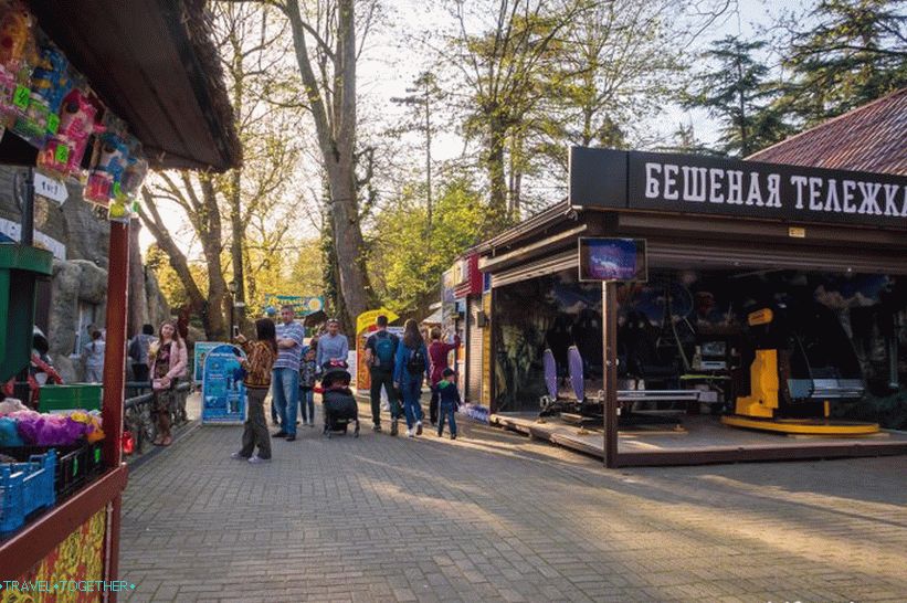 Park Riviera v Sočiju - fotografije, vožnje, zemljevid