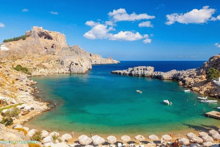 Vreme v Rodosu v juliju - Agios Pavlos Lindos Beach na Rodosu