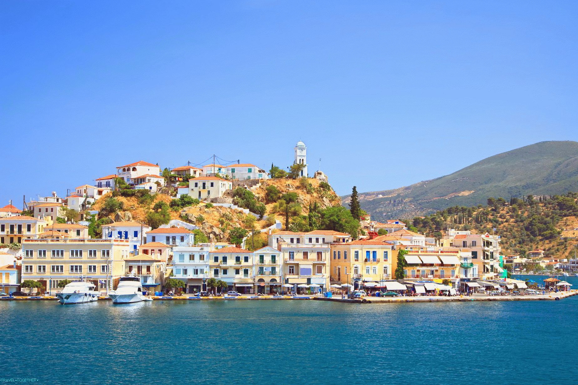 Poros. Znamenitosti in plaže mirnega otoka