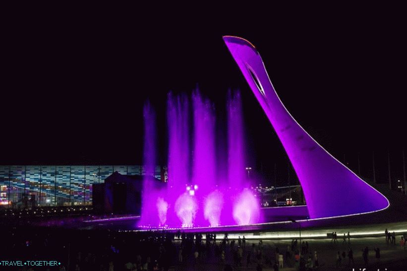 Petje fontane v olimpijskem parku - urnik leta 2019