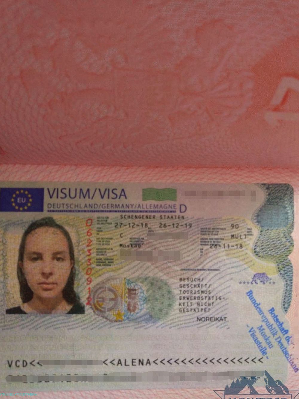Vizum v Nemčijo za 1 leto