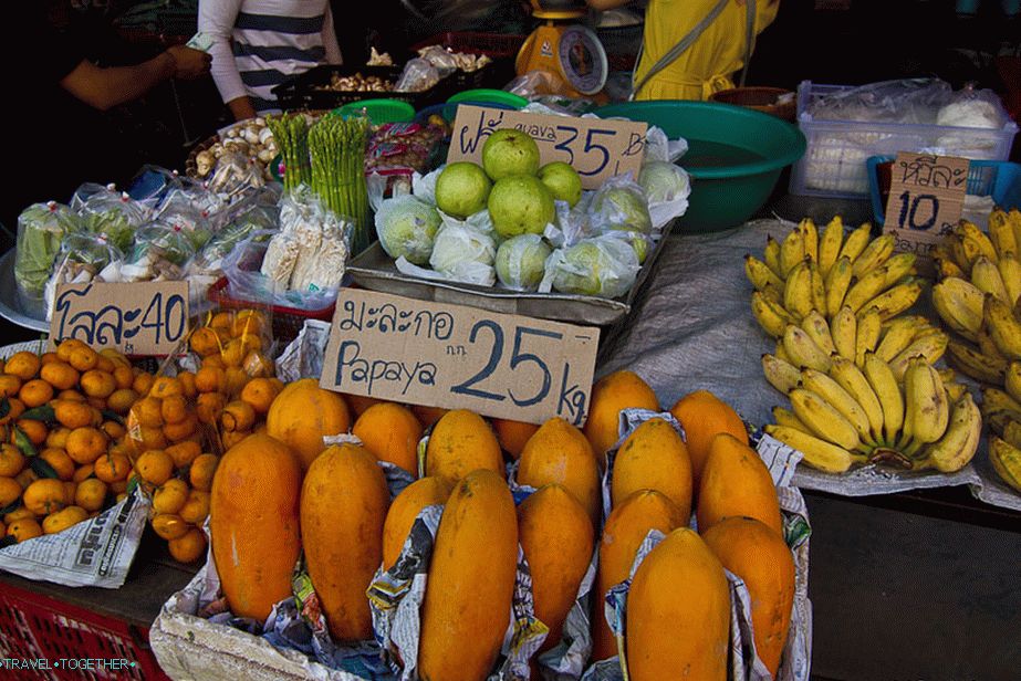 Kako je bila papaja v Chiang Maiju s 25 bahti na kg in ostala?