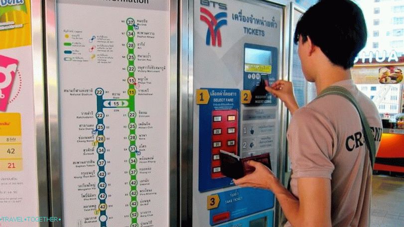 Terminal za plačilo za Skytrain v Bangkoku